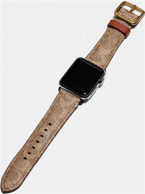 coach apple watch band 44mm|coach leather apple watch band.